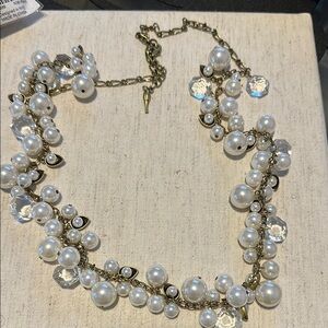 Pearl & Crystal Drops Long Necklace